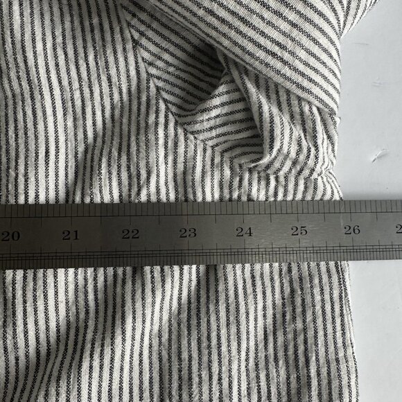 Old Navy‎ Blazer Womens 2XL Cream Linen Blend Striped Double Breasted Coastal - Picture 9 of 10